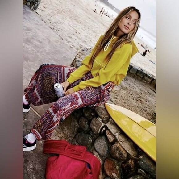 Free People Pants - NWT Free People Movement Slouchy Multicolored Tapestry Printed Pants